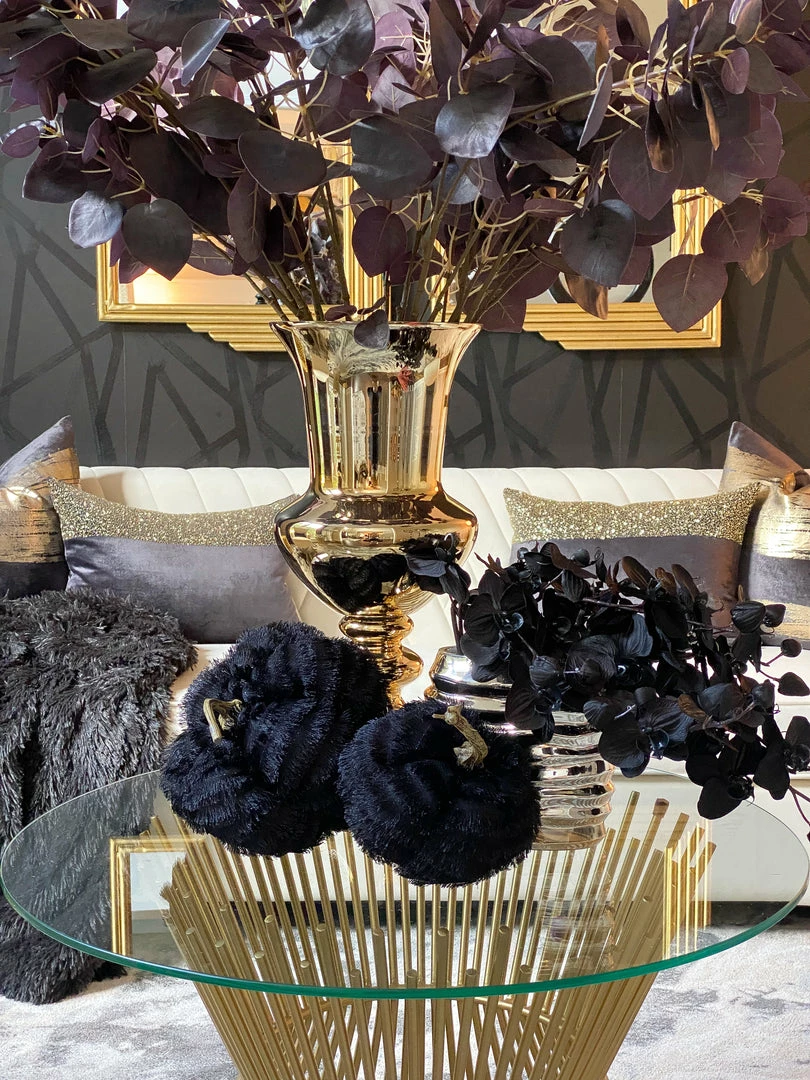 Inspire Me! Home Decor Black Fringe Fabric Pumpkins With Stem (2 Sizes) 3 Inspire Me! Home Decor Black Fringe Fabric Pumpkins With Stem (2 Sizes)