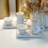 Inspire Me! Home Decor Metallic Gold Marble Print Turkish Coffee & Tea Set With Tray