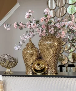 Inspire Me! Home Decor Gold Studded Ginger Jar (3 Sizes)