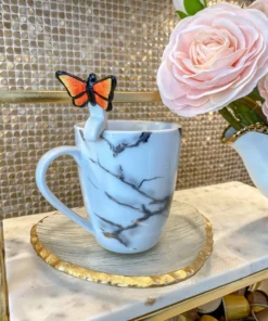 Inspire Me! Home Decor White Stir Spoon W/ Monarch Butterfly Topper KITCHEN