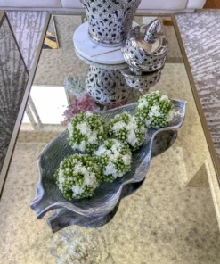 Inspire Me! Home Decor Silver Oblong Leaf Tray