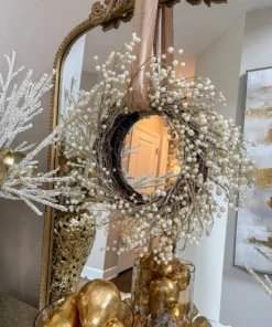 Inspire Me! Home Decor Metallic Pearl Wreath