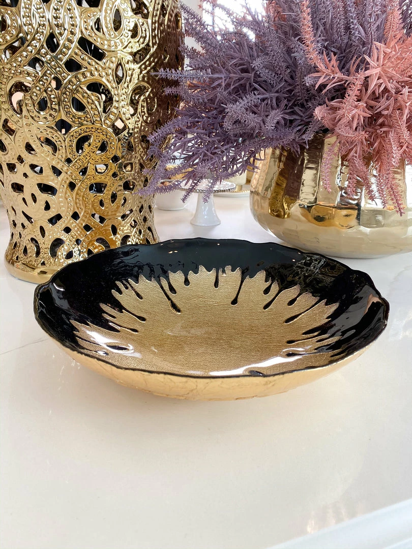 Inspire Me! Home Decor Black Dipped Large Gold Bowl 5 Inspire Me! Home Decor Black Dipped Large Gold Bowl