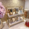 Inspire Me! Home Decor Two Tiered Marble Stand W/ Gold Frame 2 Inspire Me! Home Decor Two Tiered Marble Stand W/ Gold Frame