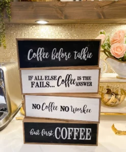 Inspire Me! Home Decor Black And White Wooden Coffee Signs WALL ART & MIRRORS