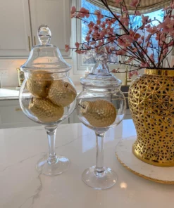 Inspire Me! Home Decor Matte Gold Large Ceramic Hammered Fruits (2 Styles)