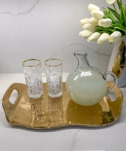 Inspire Me! Home Decor Gold Tray With Handles