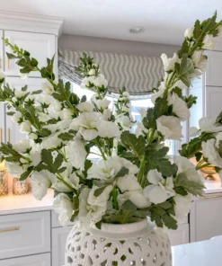 Inspire Me! Home Decor Floral Stems Hollyhock Stem (3 Colors) 19 Inspire Me! Home Decor Floral Stems Hollyhock Stem (3 Colors)