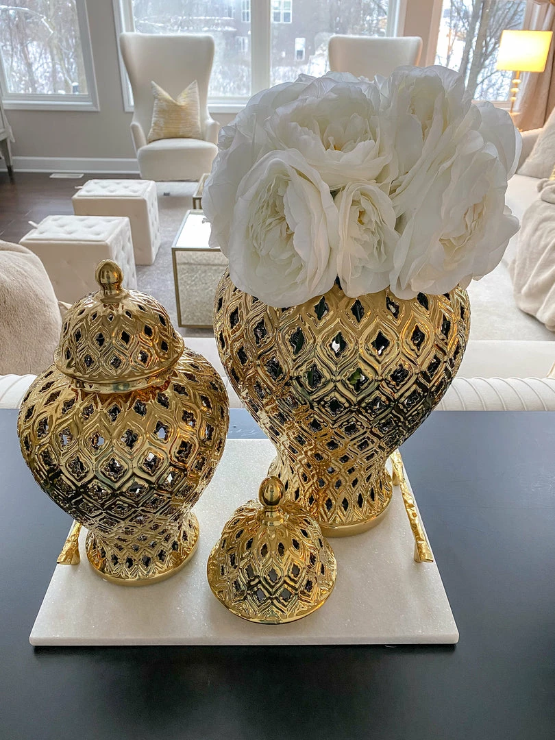 Inspire Me! Home Decor Small Gold Ginger Jar 3 Inspire Me! Home Decor Small Gold Ginger Jar