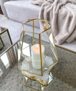 Inspire Me! Home Decor Gold And Glass Lantern