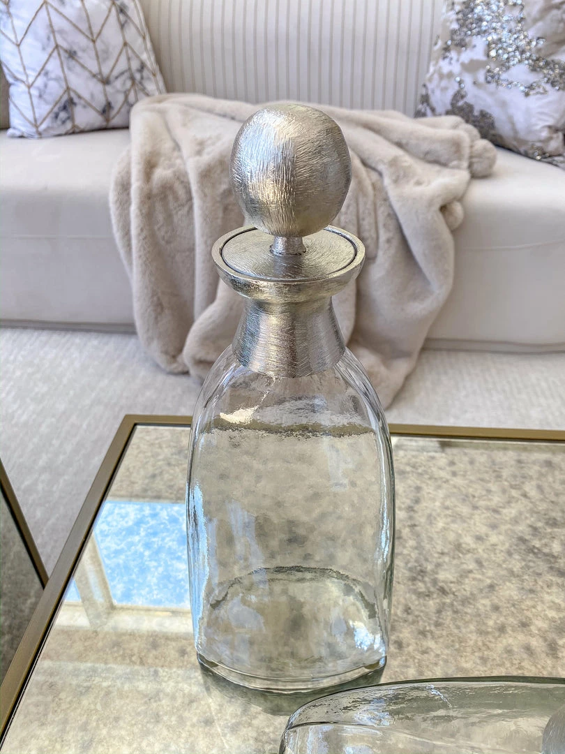 Inspire Me! Home Decor Glass Bottle With Silver Ball Stopper (2 Sizes) 7 Inspire Me! Home Decor Glass Bottle With Silver Ball Stopper (2 Sizes)