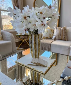 Inspire Me! Home Decor Gold & White Striped Vase (2 Sizes)