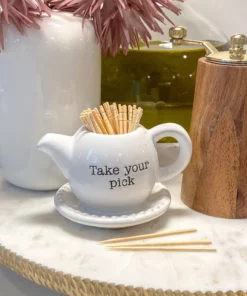 Inspire Me! Home Decor KITCHEN White Ceramic Toothpick Holder (3 Shapes) 12 Inspire Me! Home Decor KITCHEN White Ceramic Toothpick Holder (3 Shapes)