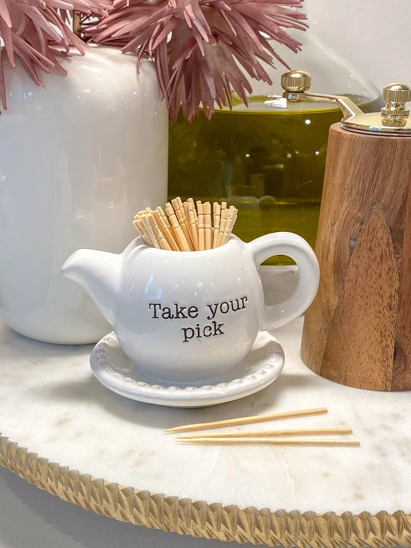 Inspire Me! Home Decor KITCHEN White Ceramic Toothpick Holder (3 Shapes) 6 Inspire Me! Home Decor KITCHEN White Ceramic Toothpick Holder (3 Shapes)