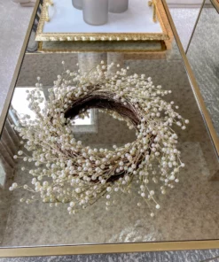 Inspire Me! Home Decor Metallic Pearl Wreath