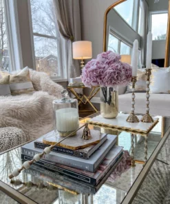 Inspire Me! Home Decor Glass And Metallic Gold Leaf Vase