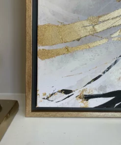 Inspire Me! Home Decor Metallic Gold And Black Abstract Wall Art