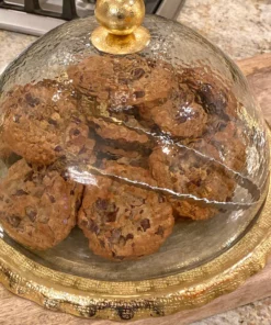 Inspire Me! Home Decor Gold Bordered Glass Cake Dome