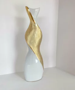 Inspire Me! Home Decor Gold And White Twisted Vase (2 Sizes) 30 Inspire Me! Home Decor Gold And White Twisted Vase (2 Sizes)