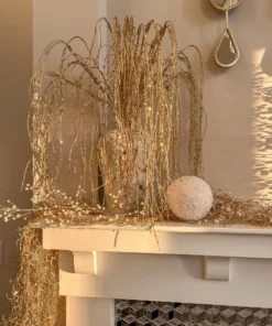 Inspire Me! Home Decor Gold Oversized Beaded White And Pearl Ornament (2 Sizes)