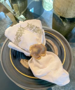 Inspire Me! Home Decor Set Of 4 Agate Napkin Rings (2 Colors)