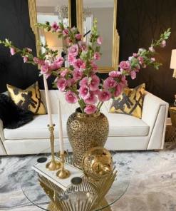 Inspire Me! Home Decor Floral Stems Hollyhock Stem (3 Colors) 17 Inspire Me! Home Decor Floral Stems Hollyhock Stem (3 Colors)