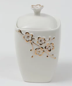 Inspire Me! Home Decor Tea Set With Gold Floral Design (3 Items Sold Separately)