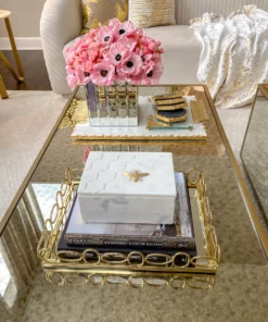 Inspire Me! Home Decor Marble Box With Metal Bee Inlay