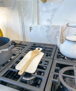 Inspire Me! Home Decor White Ceramic Rectangle Tray W/ Gold Trim KITCHEN