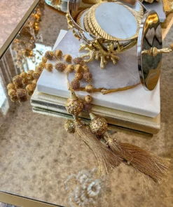 Inspire Me! Home Decor Gold Beaded Tassel Garland