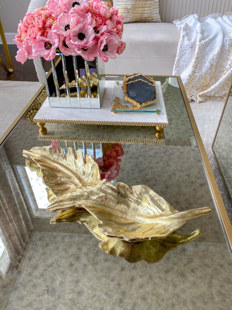Inspire Me! Home Decor Double Metal Leaf Tray (2 Colors) 3 Inspire Me! Home Decor Double Metal Leaf Tray (2 Colors)