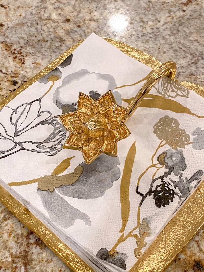 Inspire Me! Home Decor Gold Lotus Napkin Holder 4 Inspire Me! Home Decor Gold Lotus Napkin Holder