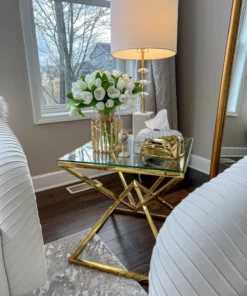 Inspire Me! Home Decor Glass Hurricane/Faux Floral Vase With Gold Twig Design (3 Sizes) 19 Inspire Me! Home Decor Glass Hurricane/Faux Floral Vase With Gold Twig Design (3 Sizes)