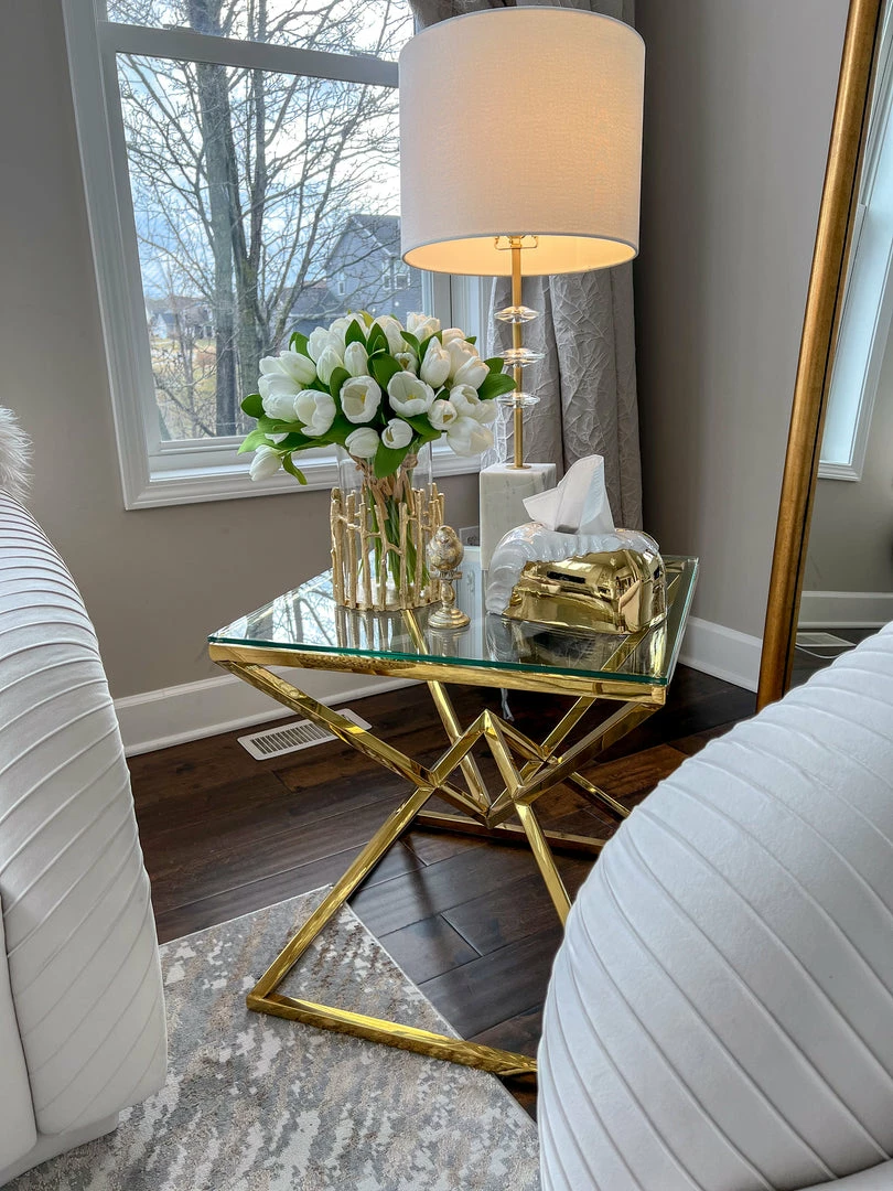 Inspire Me! Home Decor Glass Hurricane/Faux Floral Vase With Gold Twig Design (3 Sizes) 8 Inspire Me! Home Decor Glass Hurricane/Faux Floral Vase With Gold Twig Design (3 Sizes)