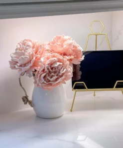 Inspire Me! Home Decor 28" Snow Sprinkled Peony Stem Pink