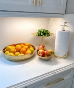 Inspire Me! Home Decor Gold Leaf Detailed Paper Towel Holder