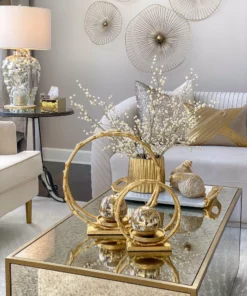 Inspire Me! Home Decor Circular Gold Metal Candle Holder (2 Sizes)