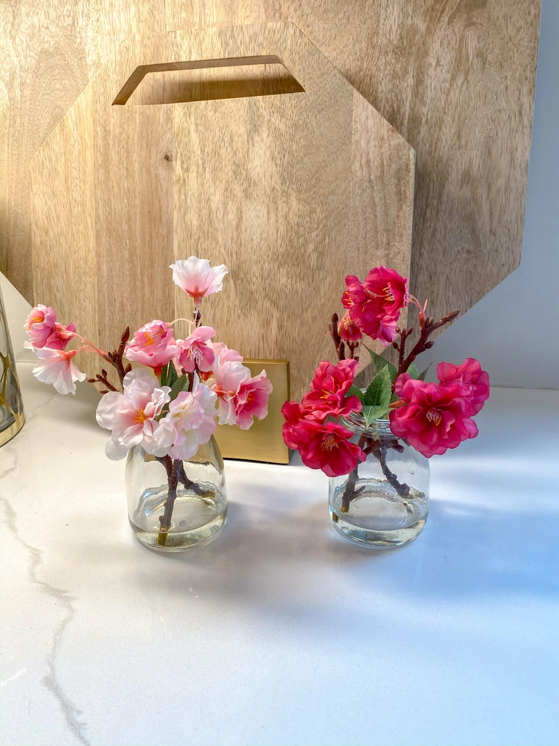 Inspire Me! Home Decor Small Cherry Blossom In Glass Jar (3 Colors) 4 Inspire Me! Home Decor Small Cherry Blossom In Glass Jar (3 Colors)