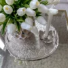 Inspire Me! Home Decor Silver Metal Textured Organic Shape Tray