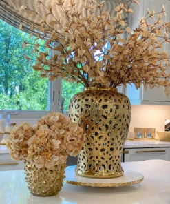 Inspire Me! Home Decor Beige Velvet And Silk Hydrangea Stem