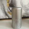 Inspire Me! Home Decor Silver Pillar Candle With Silver Glitter Band