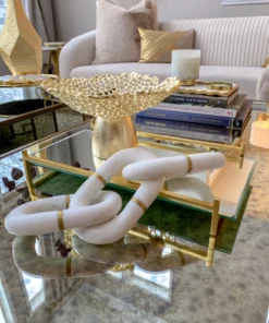 Inspire Me! Home Decor Gold Coral Pedestal Bowl