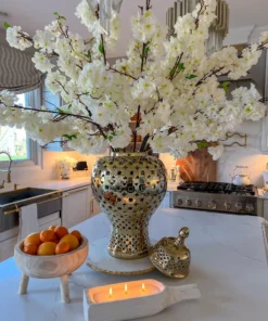 Inspire Me! Home Decor 48" White Cherry Blossom Stem Floral Stems