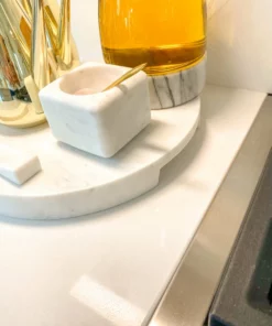 Inspire Me! Home Decor Round Marble Tray With Handle Grooves 8 Inspire Me! Home Decor Round Marble Tray With Handle Grooves