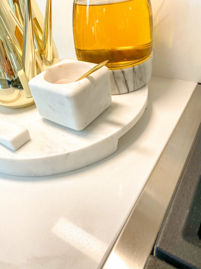 Inspire Me! Home Decor Round Marble Tray With Handle Grooves 5 Inspire Me! Home Decor Round Marble Tray With Handle Grooves