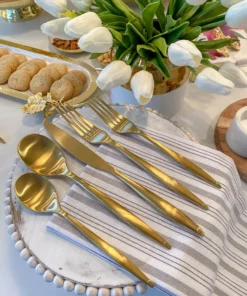 Inspire Me! Home Decor Matte Gold Flatware Set (4 Place Settings)