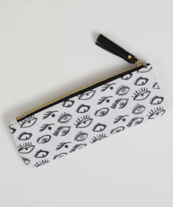 Inspire Me! Home Decor Faux Leather Evil Eye Travel Pouch Gold