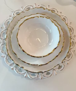 Inspire Me! Home Decor White And Gold Ombre Dinner Set