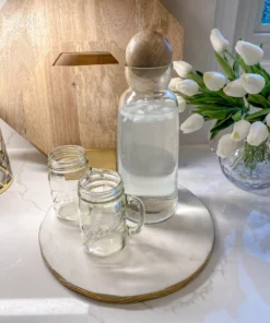 Inspire Me! Home Decor Glass Decanter W/ Mango Wood Stopper