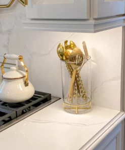 Inspire Me! Home Decor Glass Vase With Gold Base